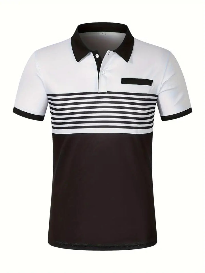 Koszulka polo dla mężczyzn - Slim Fit mit Streifenmuster - Kurzarm, casual i stilvoll