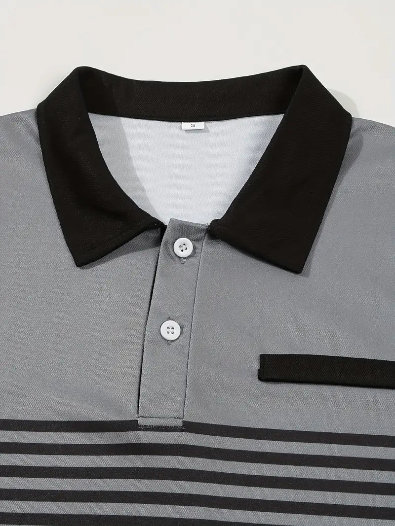 Koszulka polo dla mężczyzn - Slim Fit mit Streifenmuster - Kurzarm, casual i stilvoll