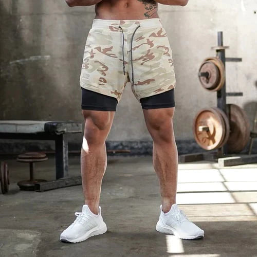 Spodenki fitness dla mężczyzn z podwójną warstwą - Confort et Performance Ultimes