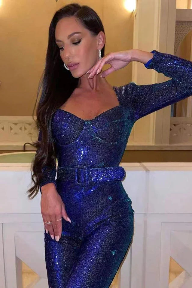 Elegancki kombinezon Marissa Paillette Jumpsuit na wyjątkową noc