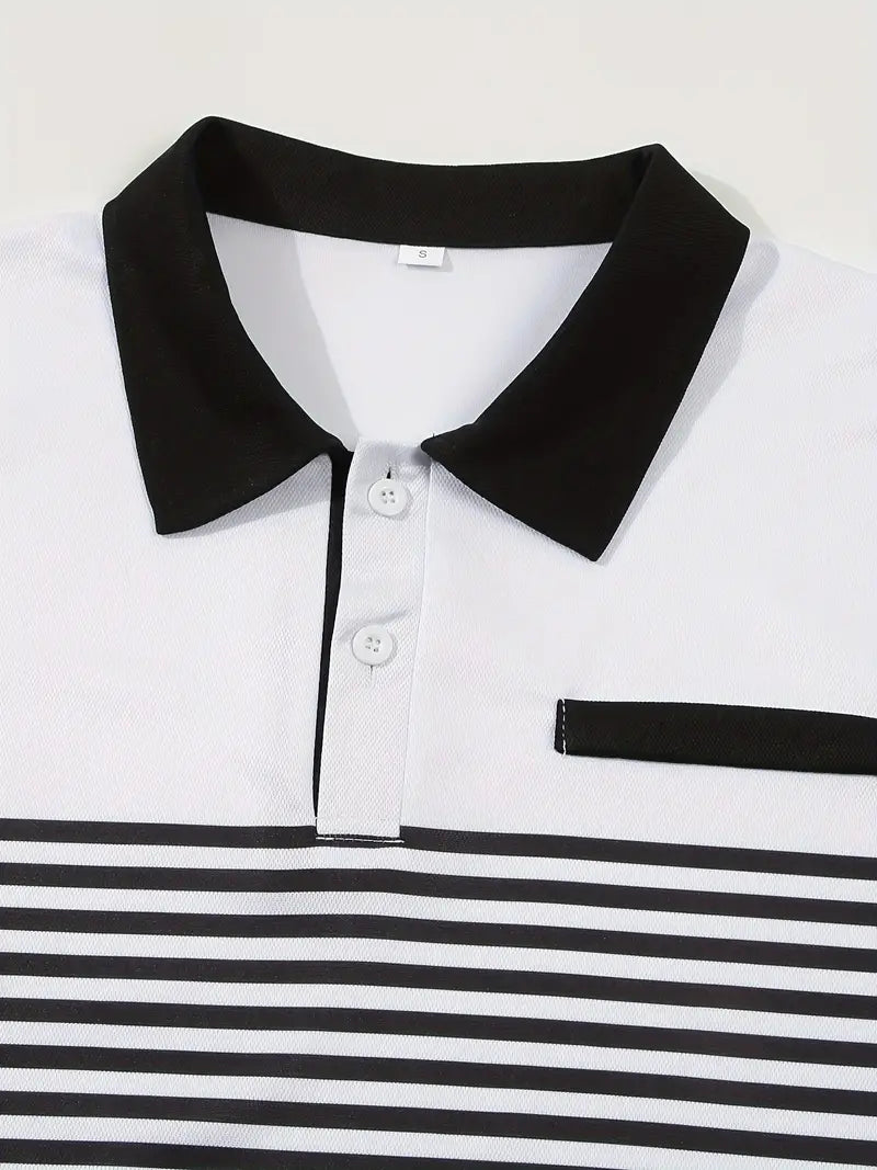 Koszulka polo dla mężczyzn - Slim Fit mit Streifenmuster - Kurzarm, casual i stilvoll