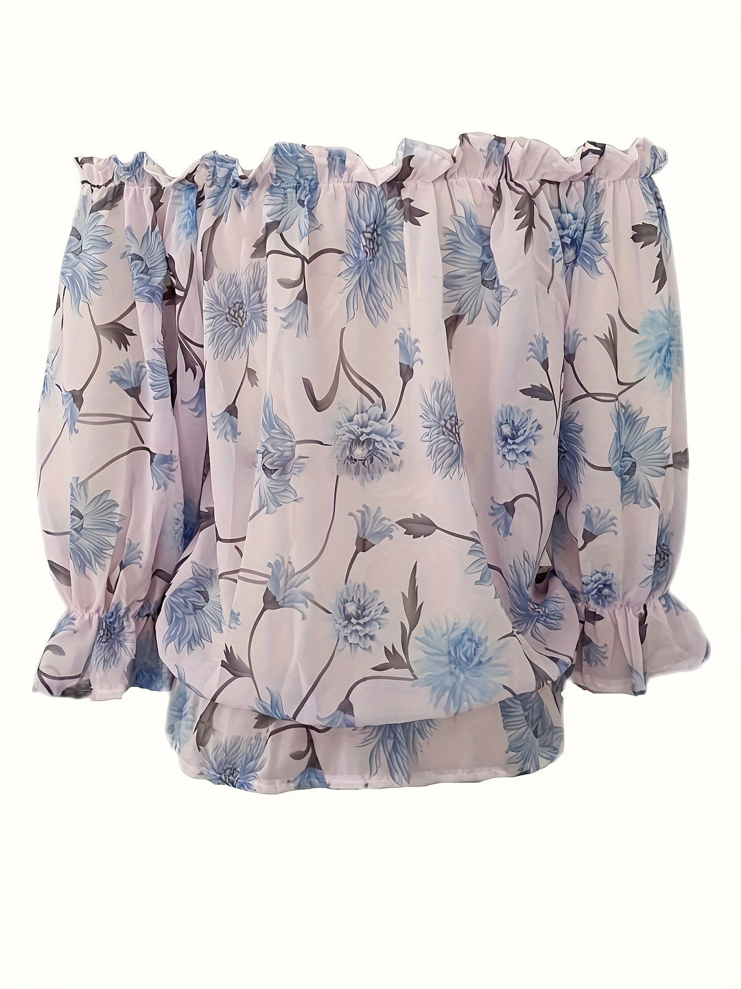 Blusa floral sin hombros para mujer - Elegancja i styl w jednej stylizacji