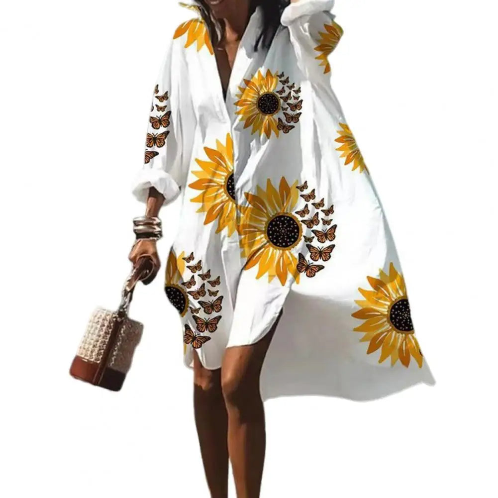 Sorelle - Elegancka letnia sukienka z nadrukiem boho zapewniająca stylowy wygląd