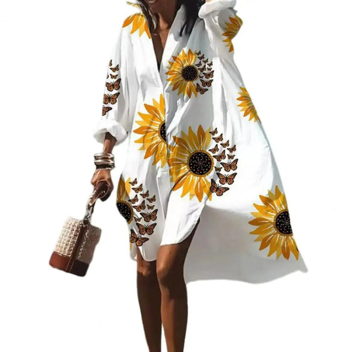 Sorelle - Elegancka letnia sukienka z nadrukiem boho zapewniająca stylowy wygląd