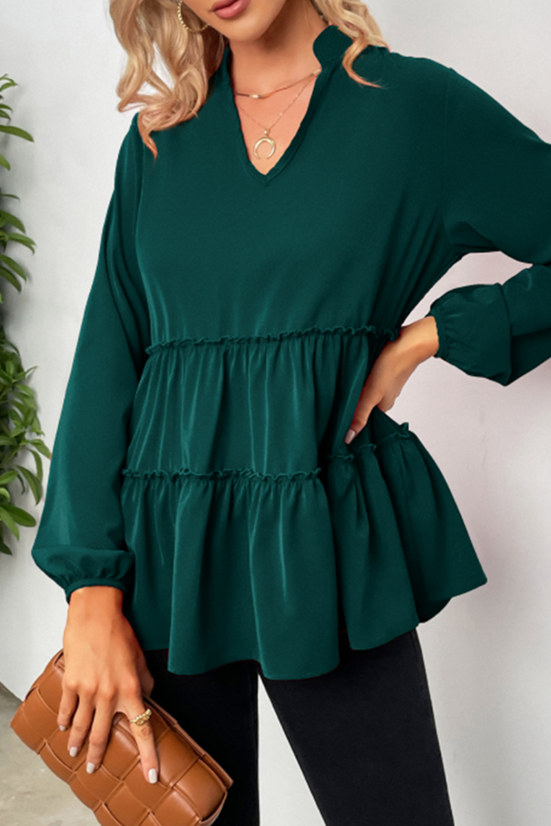 Elegancka damska koszulka V-Ausschnitt-Top z siedziskiem i uchwytami