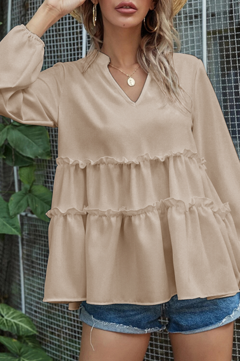 Elegancka damska koszulka V-Ausschnitt-Top z siedziskiem i uchwytami