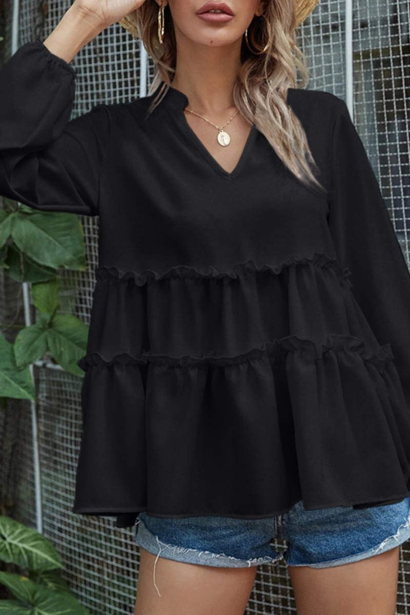 Elegancka damska koszulka V-Ausschnitt-Top z siedziskiem i uchwytami