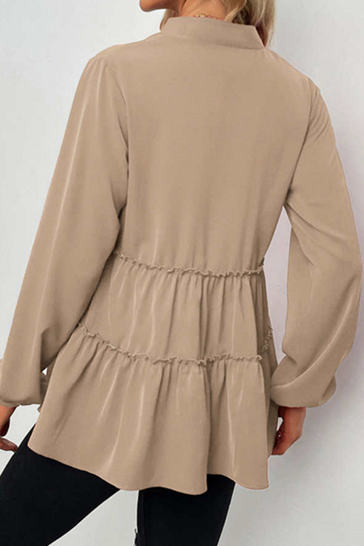 Elegancka damska koszulka V-Ausschnitt-Top z siedziskiem i uchwytami