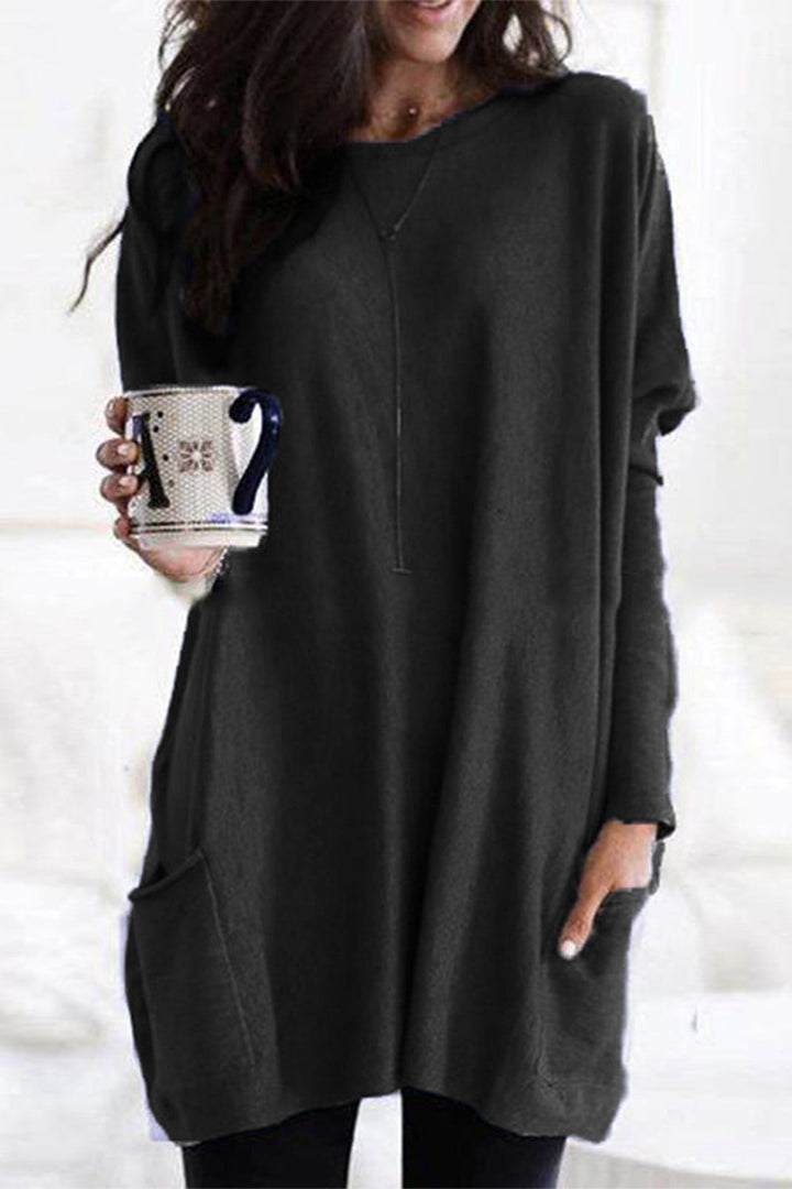 Damska koszulka z kołnierzykiem i kieszeniami, styl luźny i praktyczny