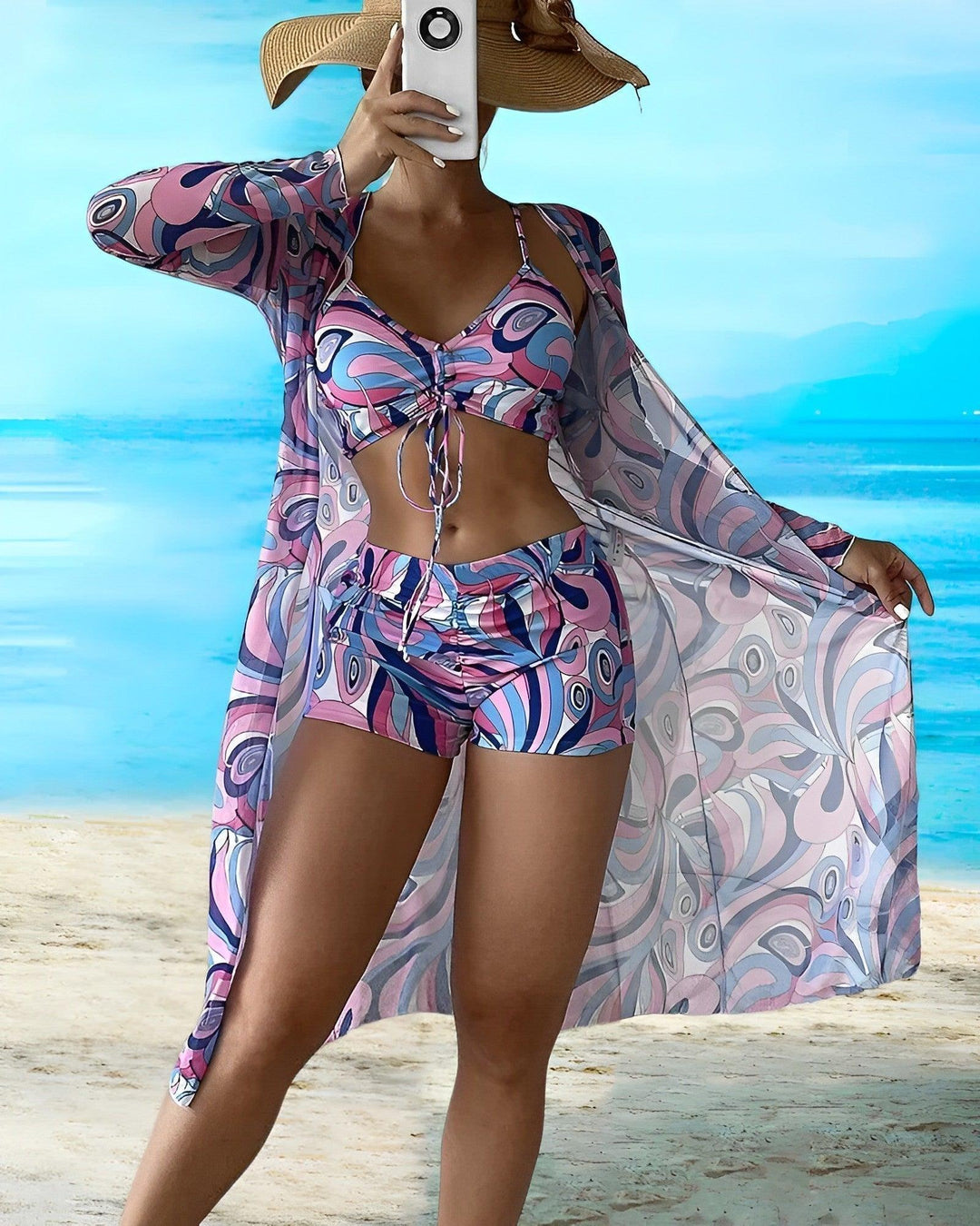 Komplet bikini Fleuri Élégant 3 Pièces dla kobiet
