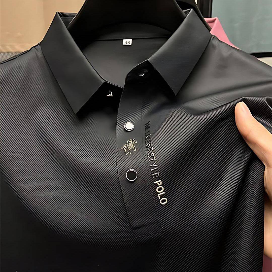 Męska elegancka koszulka polo Luxe Ice Silk - wygoda i styl w jednym