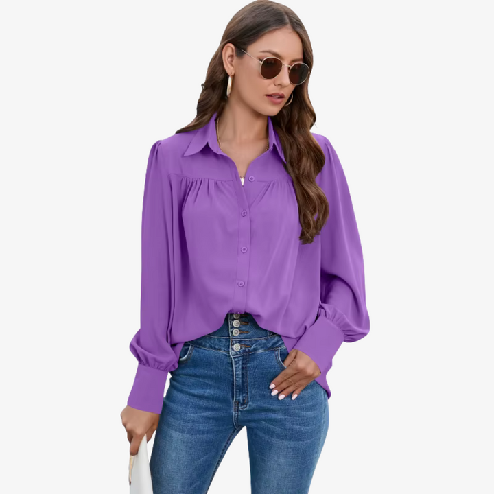 Elin - Elegancka szyfonowa bluzka w wyrafinowanym stylu