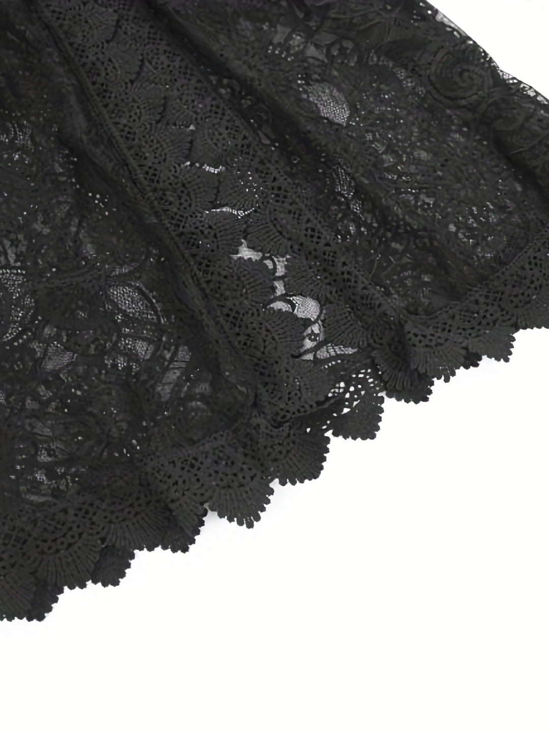 Elegant Women's Lace V-Neck Midi Dress - Stylish Summer Knit Beachwear with Slit Hem & Long Sleeves