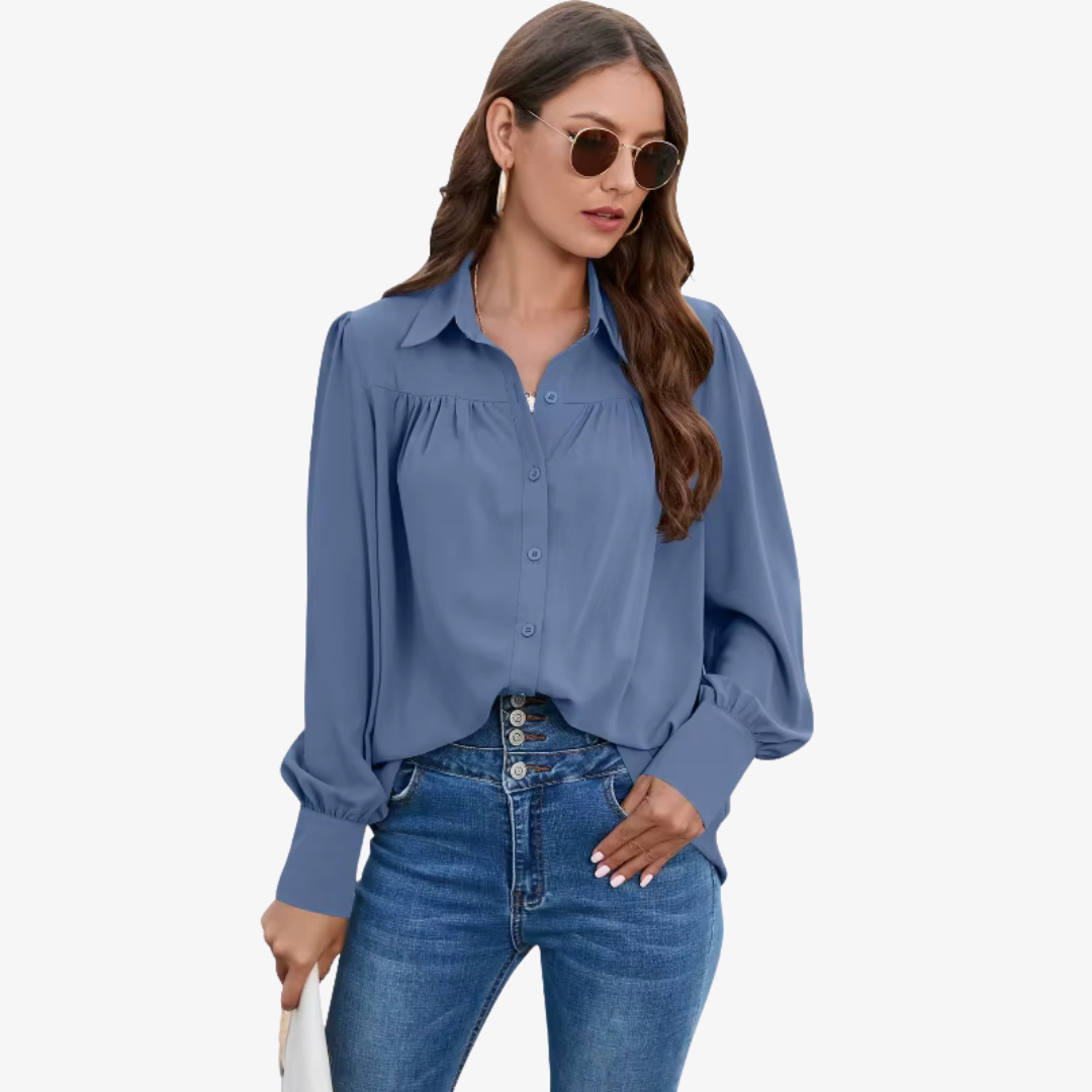 Elin - Elegancka szyfonowa bluzka w wyrafinowanym stylu