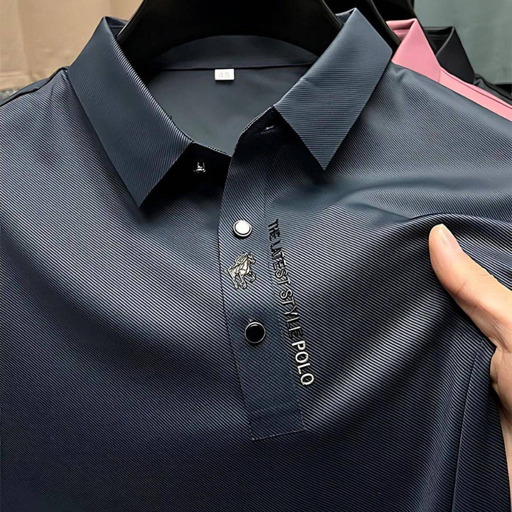 Męska elegancka koszulka polo Luxe Ice Silk - wygoda i styl w jednym