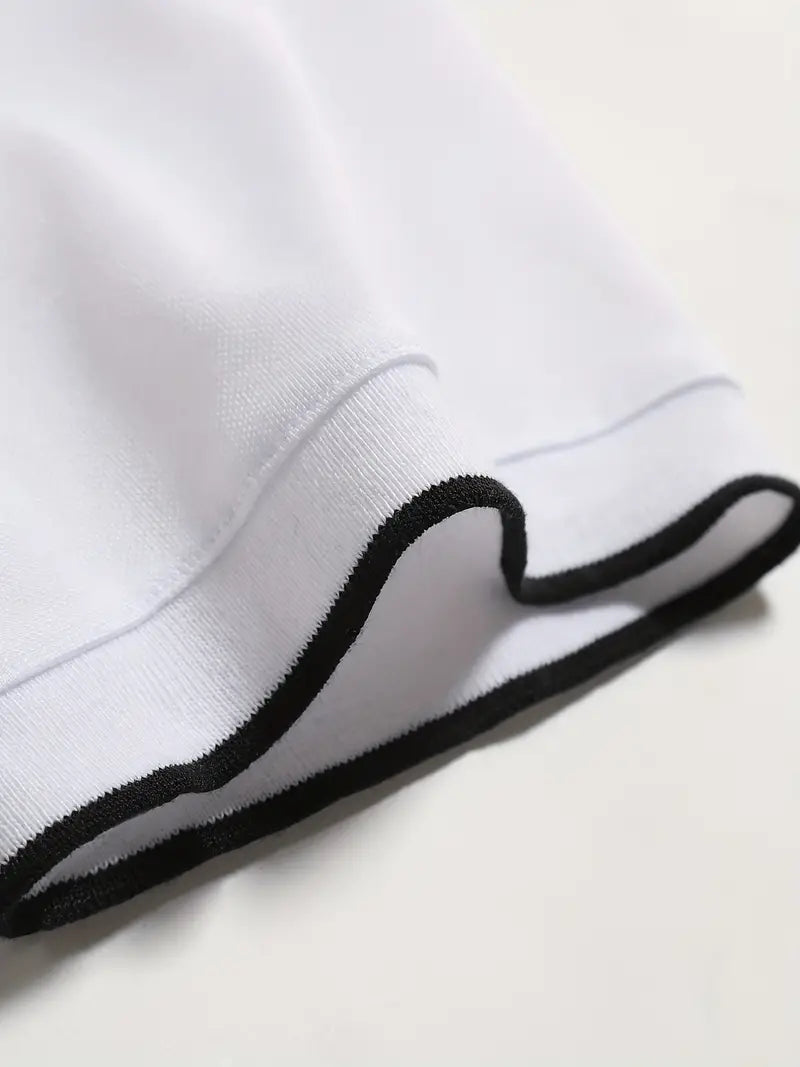 Koszulka polo dla mężczyzn - Slim Fit, Kurzarm, Vertikal gestreift, Klassischer Kragen