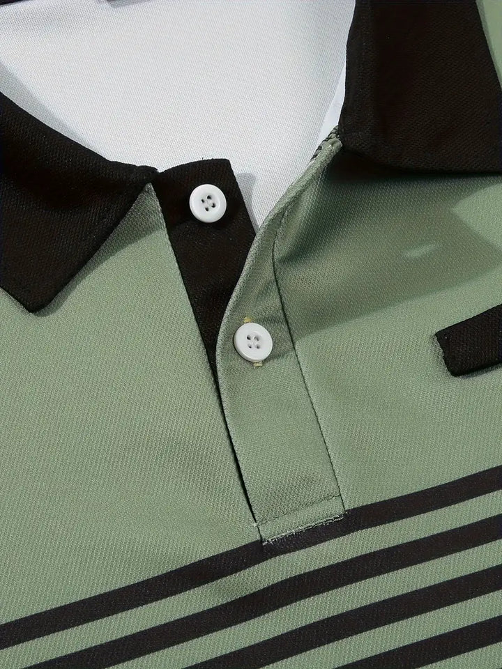 Koszulka polo dla mężczyzn - Slim Fit mit Streifenmuster - Kurzarm, casual i stilvoll