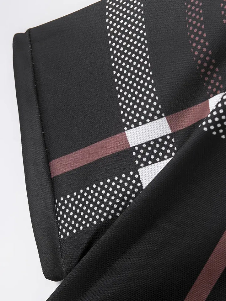 Camisa Polo para Hombre - Diseño de Cuadros - Ajuste Estrecho - Manga Corta Ropa Casual Clásica