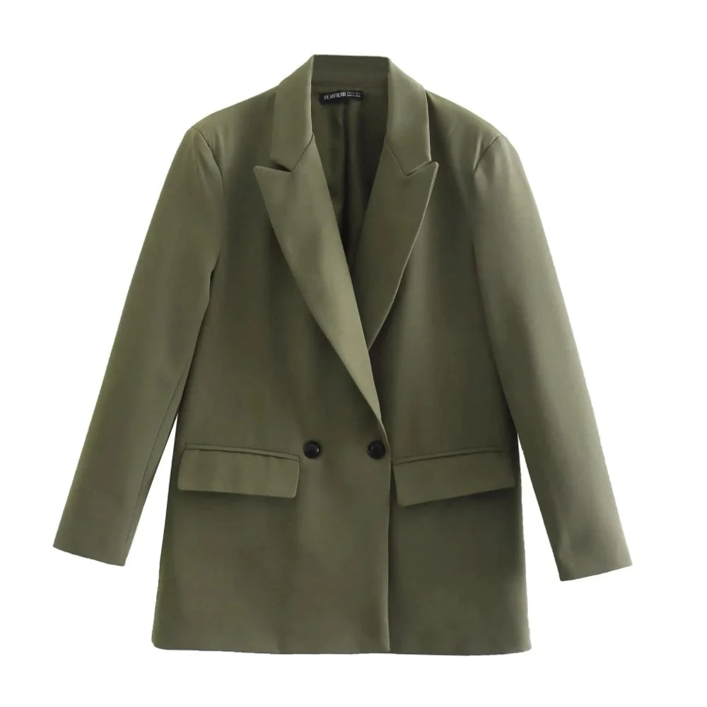 PowerChic - Stylowy i elegancki dwurzędowy blezer damski