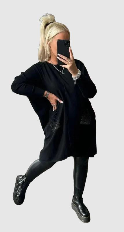 Szykowna damska sukienka letnia z dekoltem w szpic - swobodna i stylowa, idealna na ciepłe dni