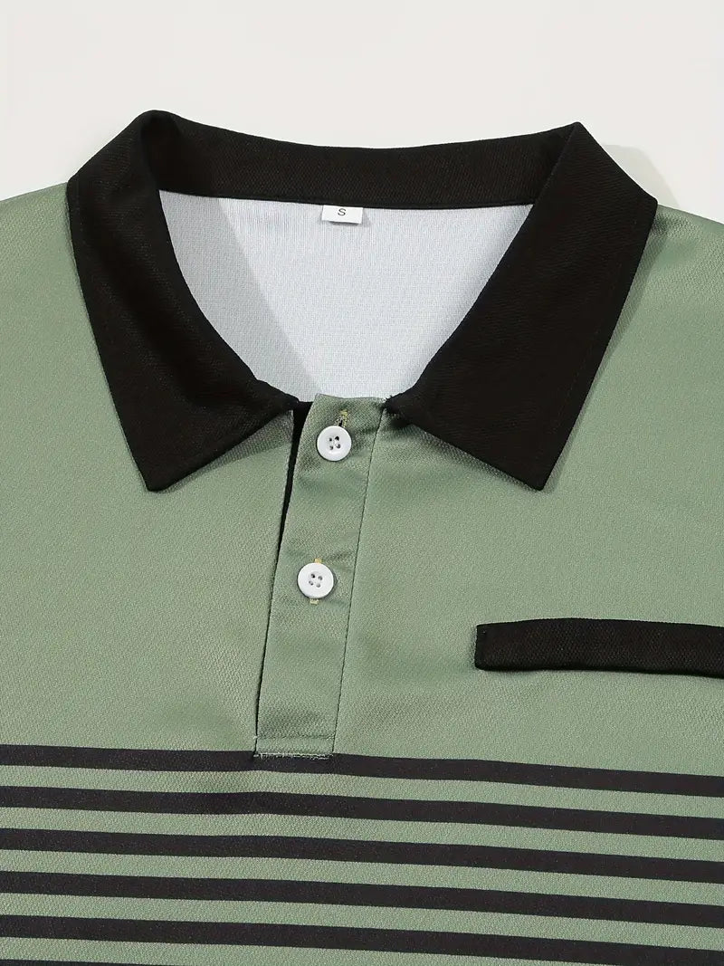 Koszulka polo dla mężczyzn - Slim Fit mit Streifenmuster - Kurzarm, casual i stilvoll