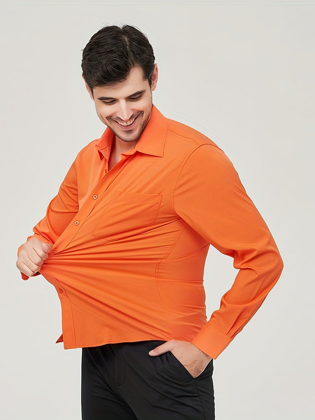 Kamizelka męska - Algodón transpirable - Corte moderno - Manga larga con botones