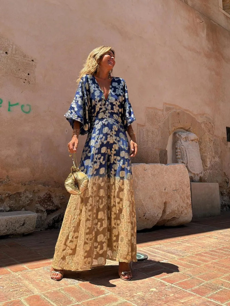 Kaïa - Stylowy kombinezon boho z dekoltem w szpic dla kobiet