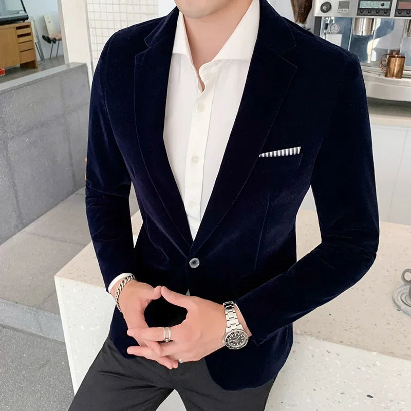 Daniel - Elegancka aksamitna marynarka męska zapewniająca stylowy wygląd