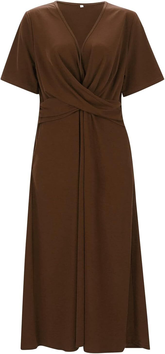 Elegancka damska sukienka w stylu vintage z krótkim rękawem - idealny styl na każdą okazję