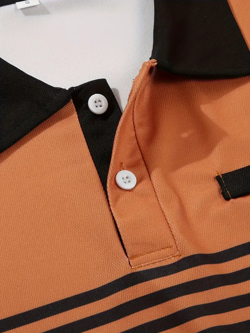 Koszulka polo dla mężczyzn - Slim Fit mit Streifenmuster - Kurzarm, casual i stilvoll