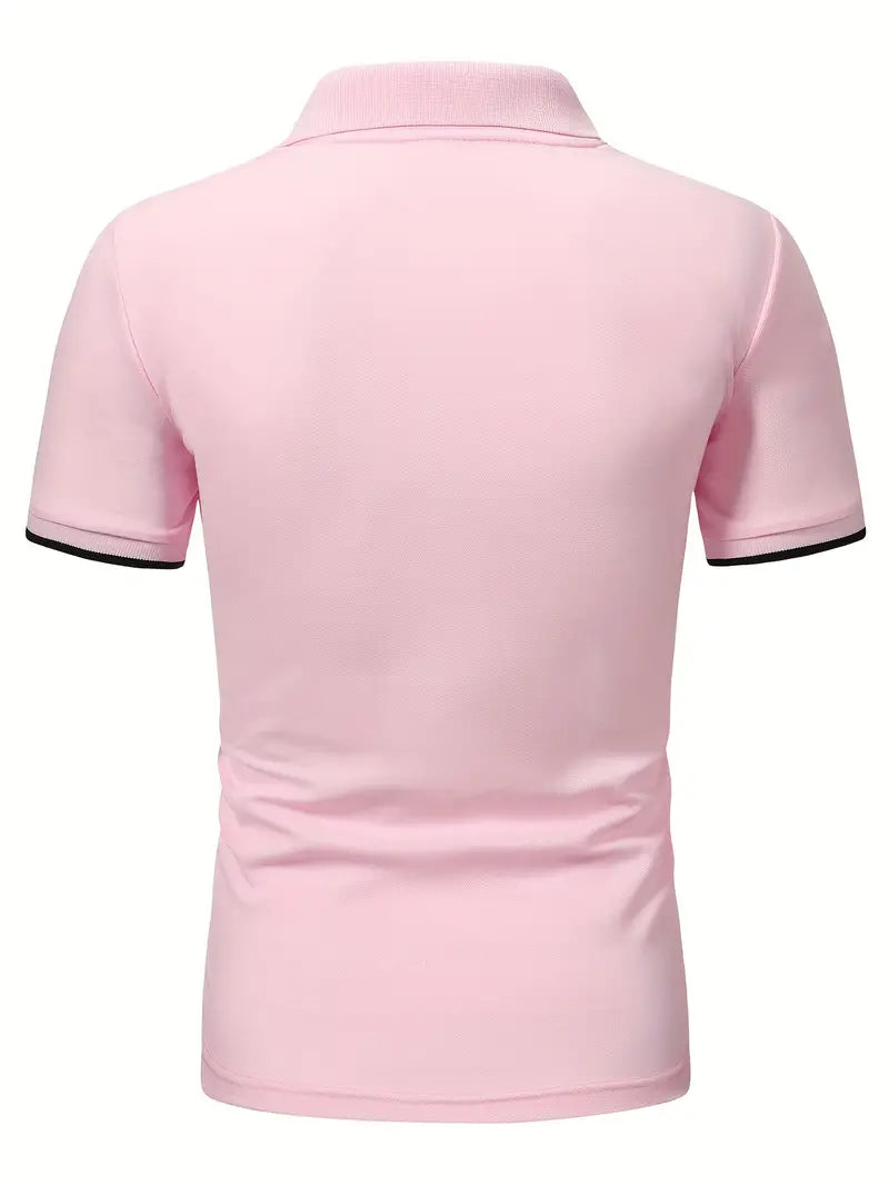 Koszulka polo dla mężczyzn - Slim Fit, Kurzarm, Vertikal gestreift, Klassischer Kragen