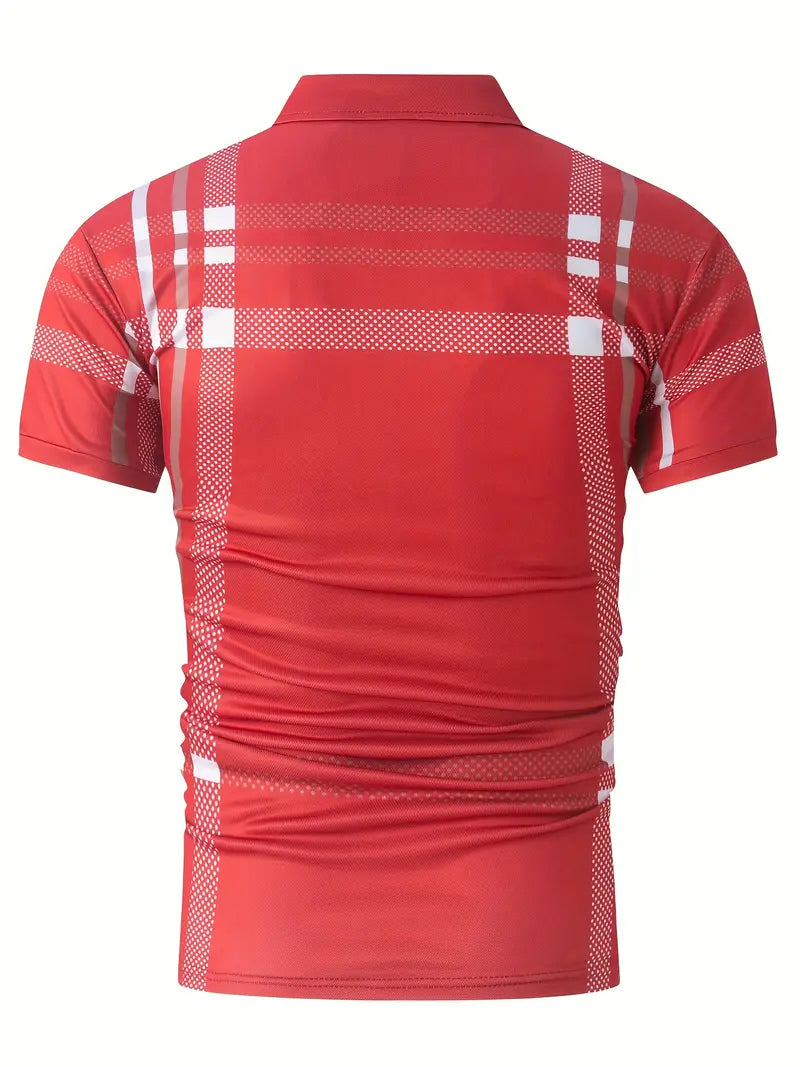 Camisa Polo para Hombre - Diseño de Cuadros - Ajuste Estrecho - Manga Corta Ropa Casual Clásica