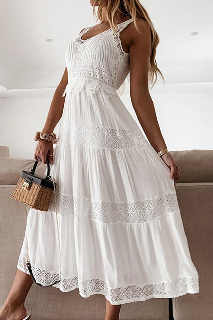 Chic Elegant Solid Lace V-Neck Kleider