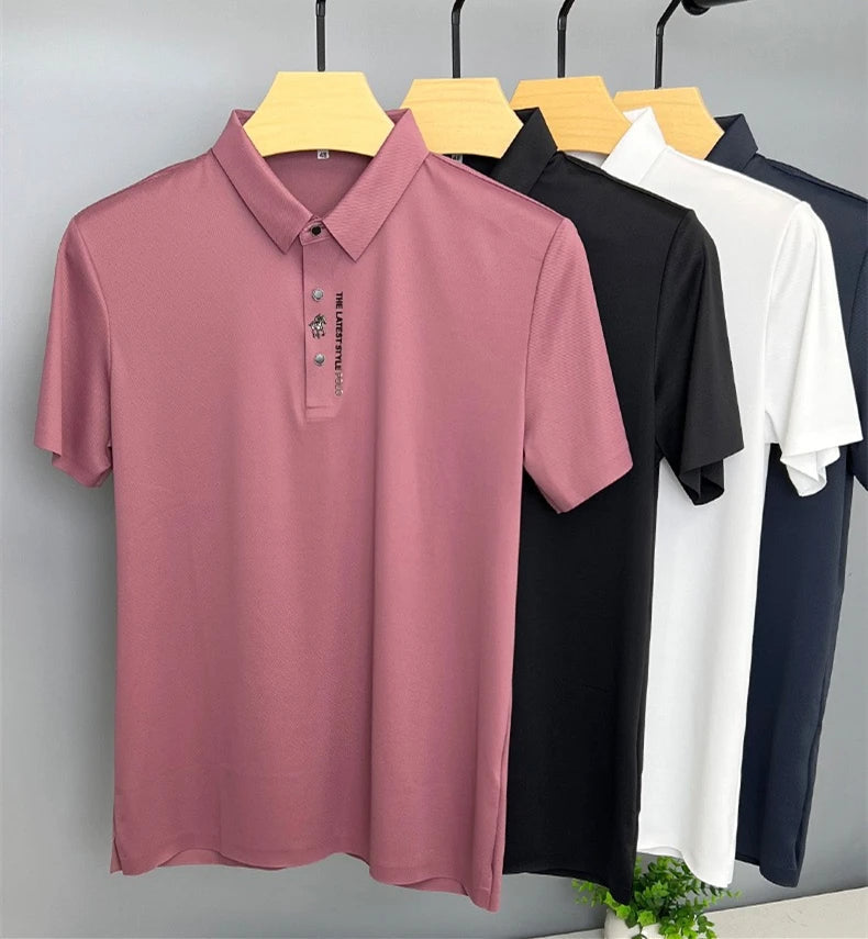 Męska elegancka koszulka polo Luxe Ice Silk - wygoda i styl w jednym