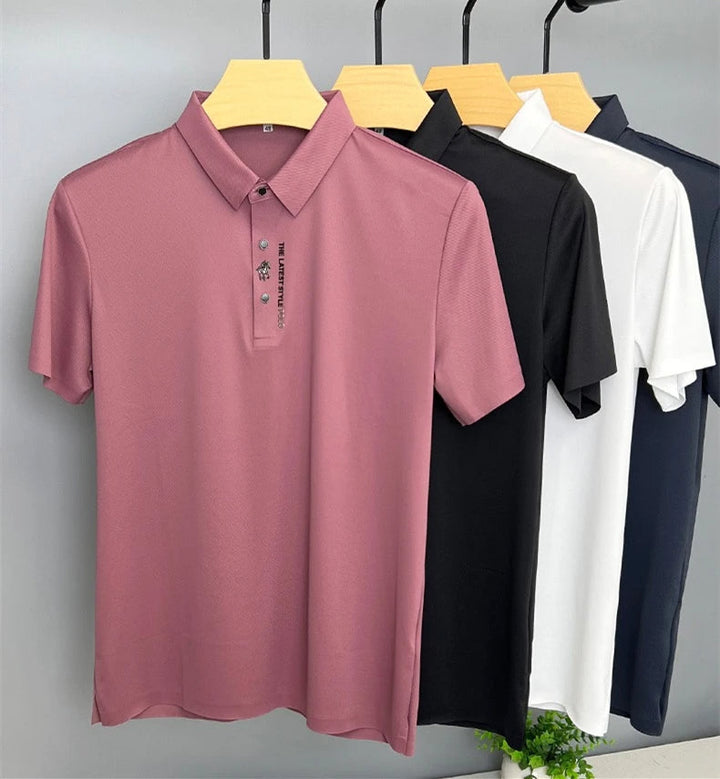 Męska elegancka koszulka polo Luxe Ice Silk - wygoda i styl w jednym