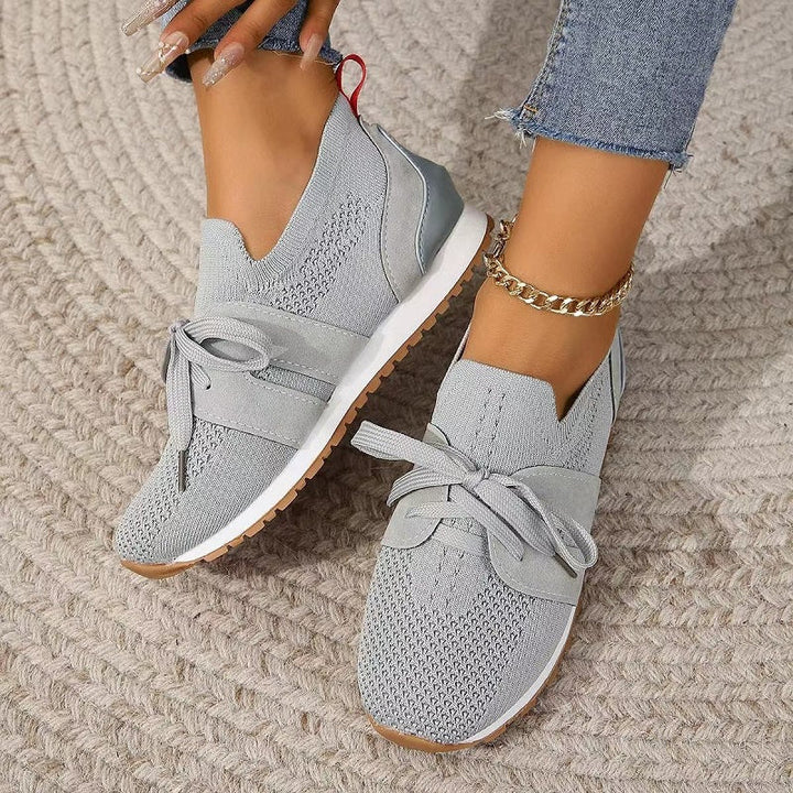 Sneakersy damskie z siateczki - Przewiewne i wytrzymałe bez sznurowadeł - Łatwy do zakładania fason