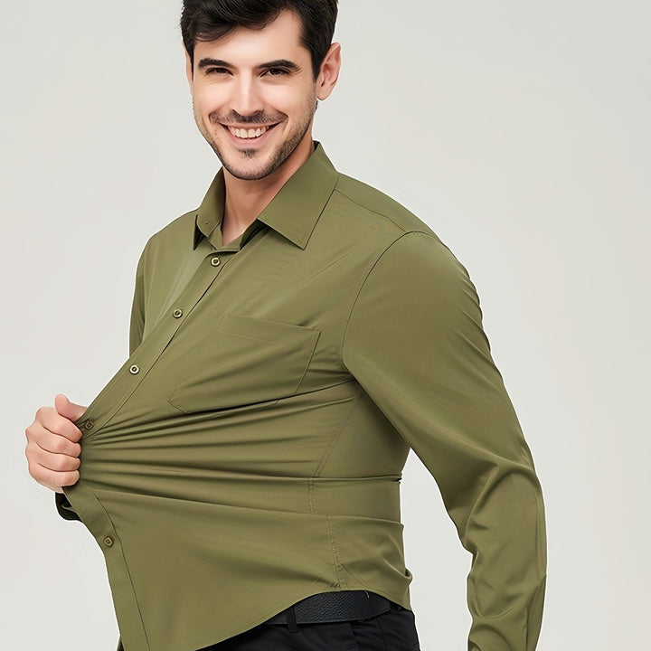 Kamizelka męska - Algodón transpirable - Corte moderno - Manga larga con botones