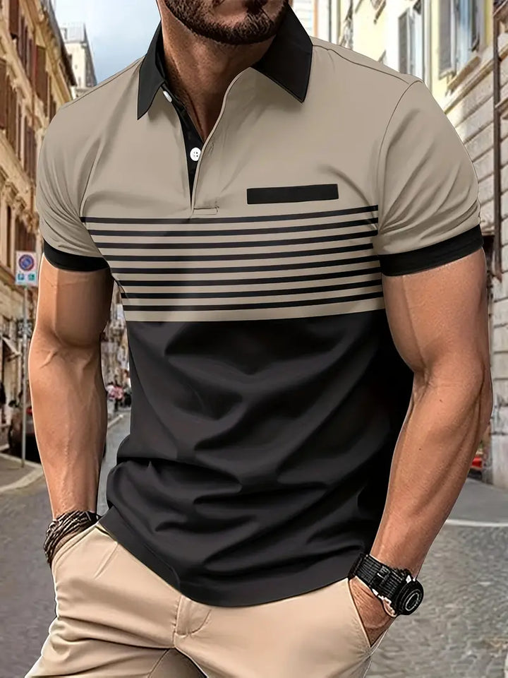 Koszulka polo dla mężczyzn - Slim Fit mit Streifenmuster - Kurzarm, casual i stilvoll