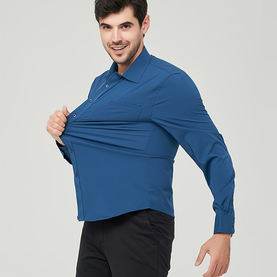 Kamizelka męska - Algodón transpirable - Corte moderno - Manga larga con botones