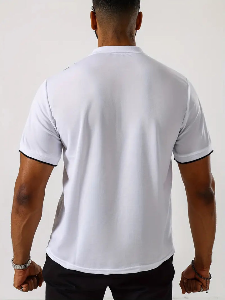 Koszulka polo dla mężczyzn - Slim Fit, Kurzarm, Vertikal gestreift, Klassischer Kragen
