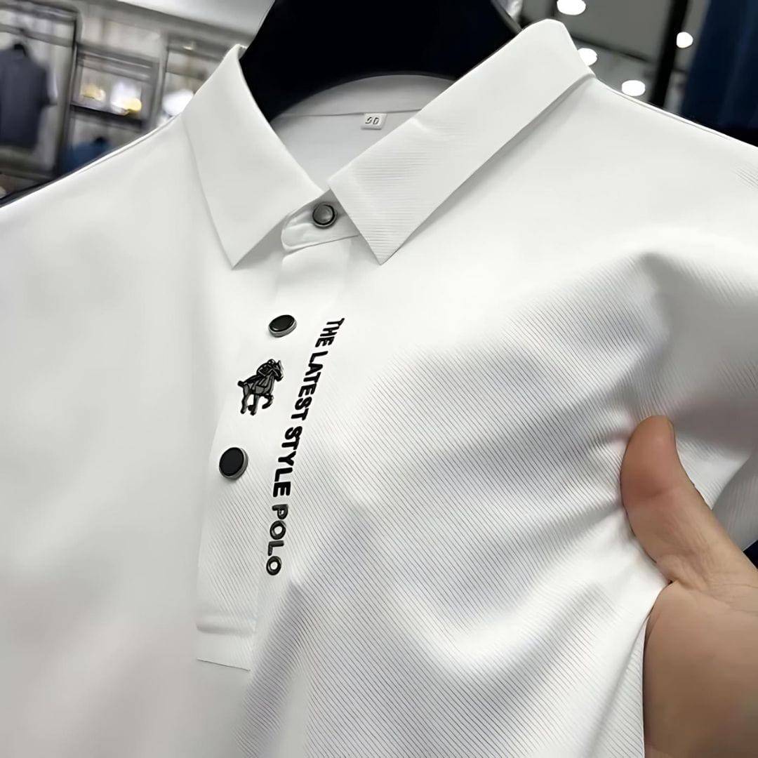 Męska elegancka koszulka polo Luxe Ice Silk - wygoda i styl w jednym