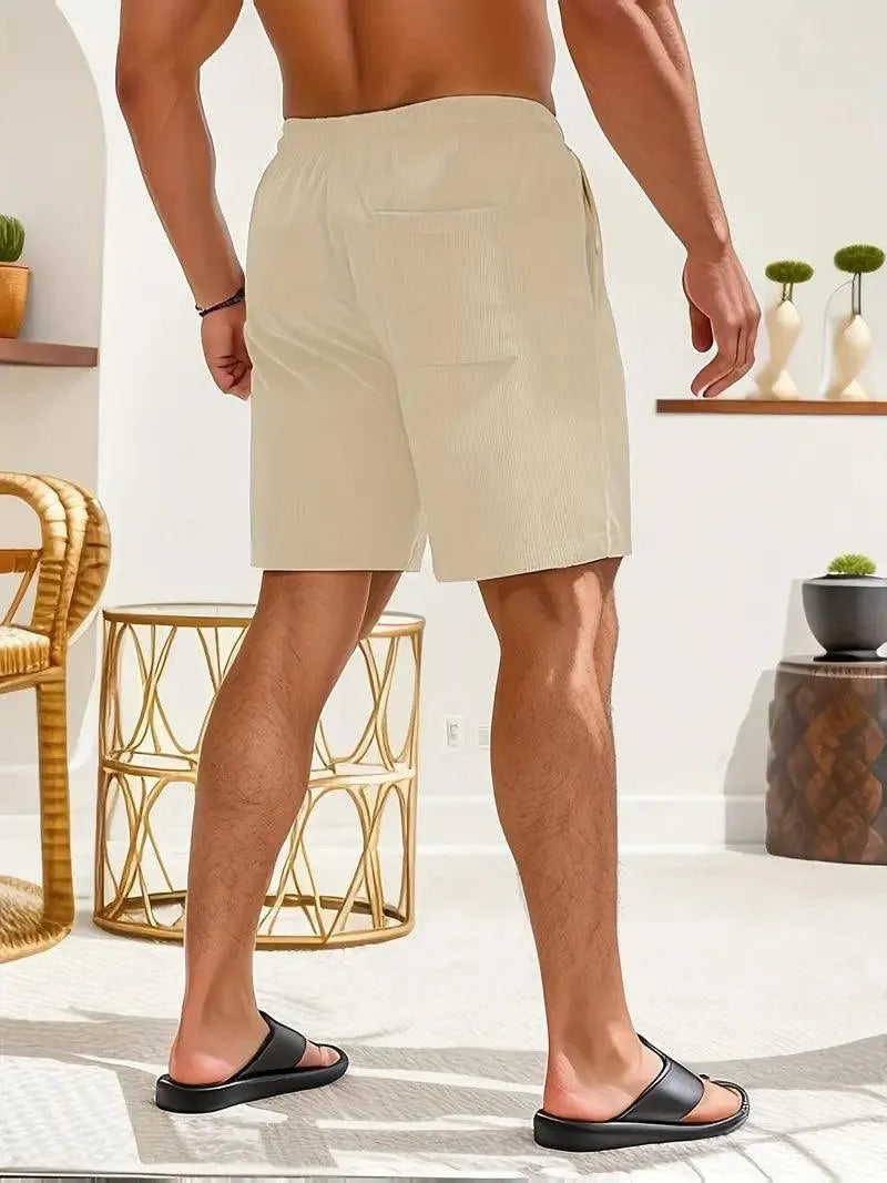 Szorty Casual pour Hommes - Tissu Léger et Respirant - Taille Élastique avec Cordons de Serrage