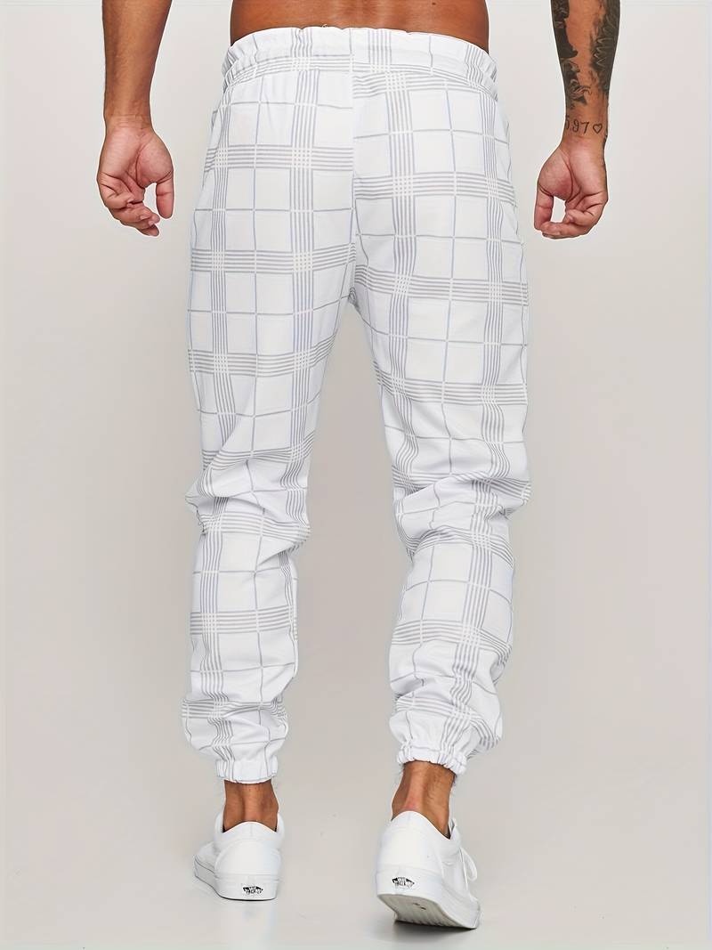 UrbanFit - Nowoczesne męskie joggery Slim Fit w kratkę zapewniające stylowy i wygodny wygląd