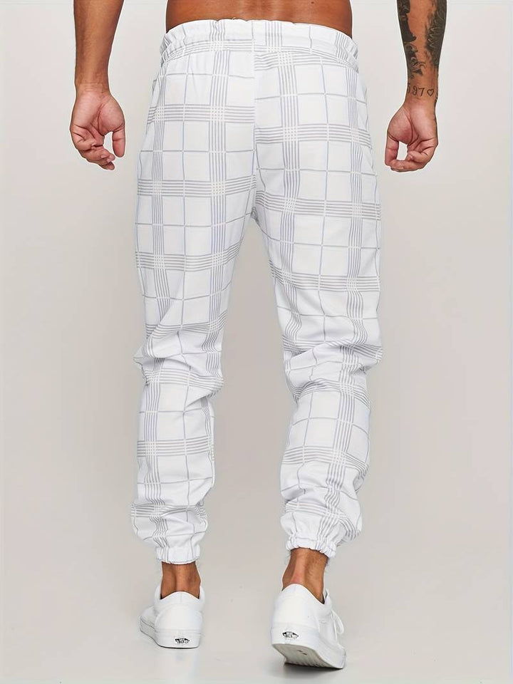 UrbanFit - Nowoczesne męskie joggery Slim Fit w kratkę zapewniające stylowy i wygodny wygląd