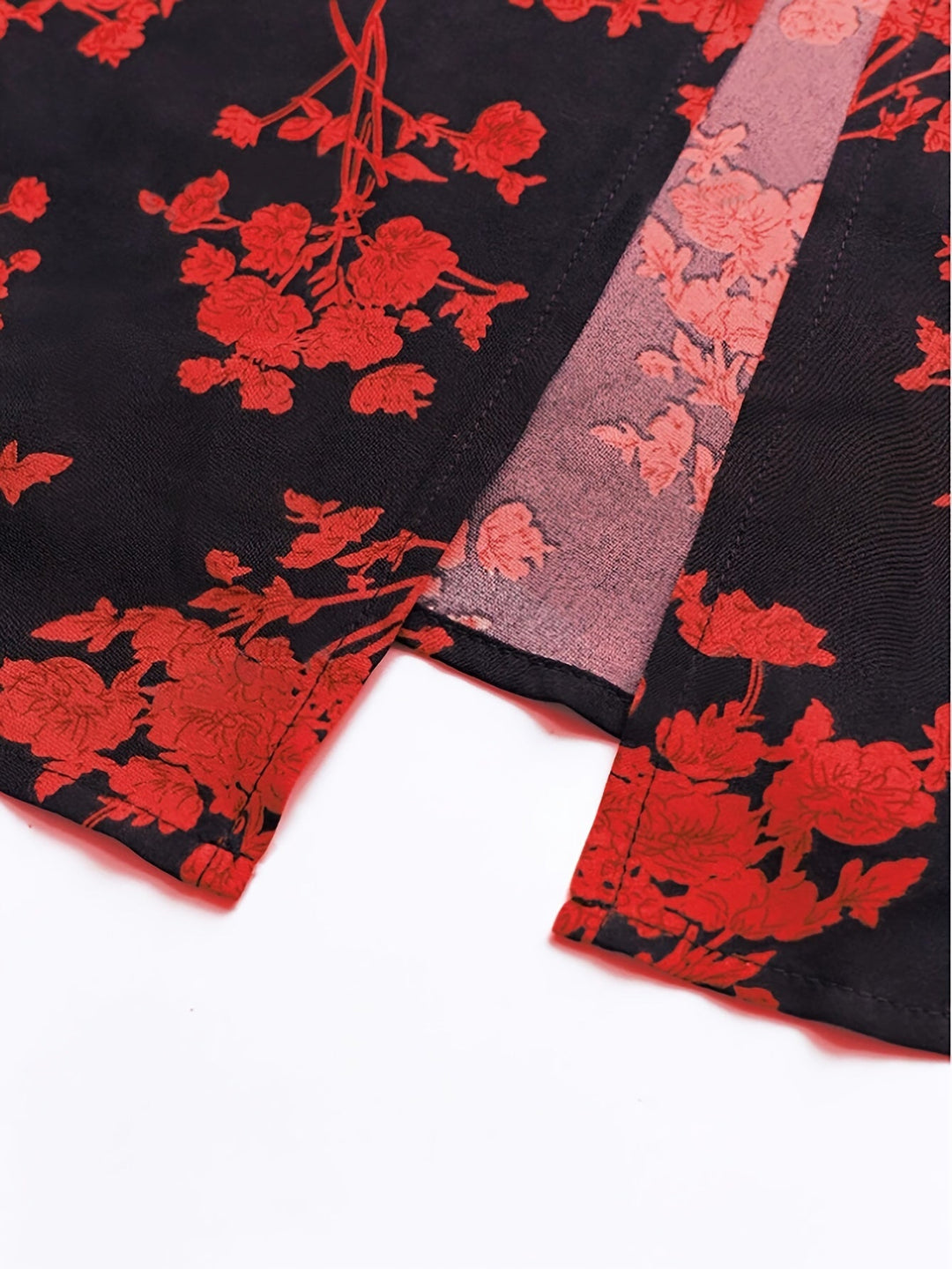 Seductive Floral Print Midi Dress with Elegant Tie Straps for Women