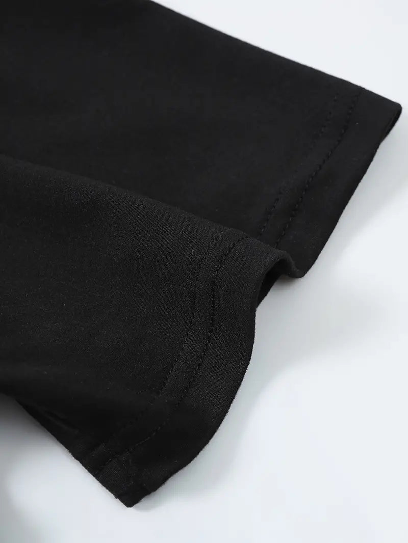 Męski stylowy t-shirt z kolorowymi wstawkami - wygodny dekolt i krótki rękaw do noszenia na co dzień