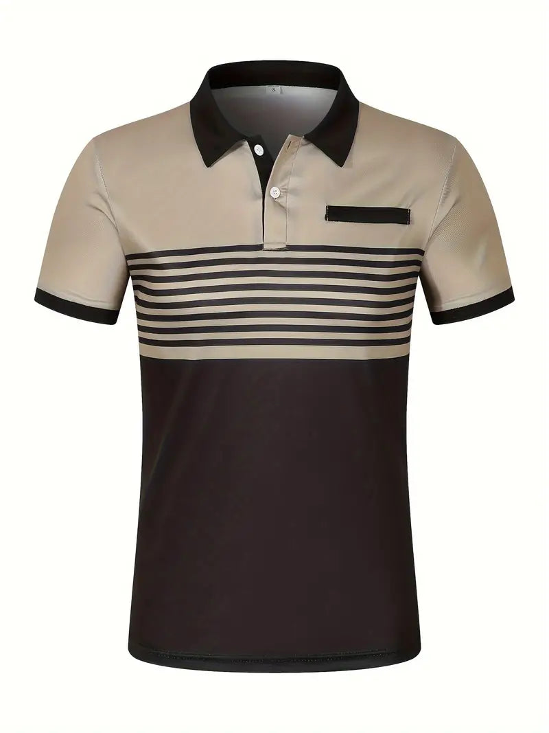 Koszulka polo dla mężczyzn - Slim Fit mit Streifenmuster - Kurzarm, casual i stilvoll