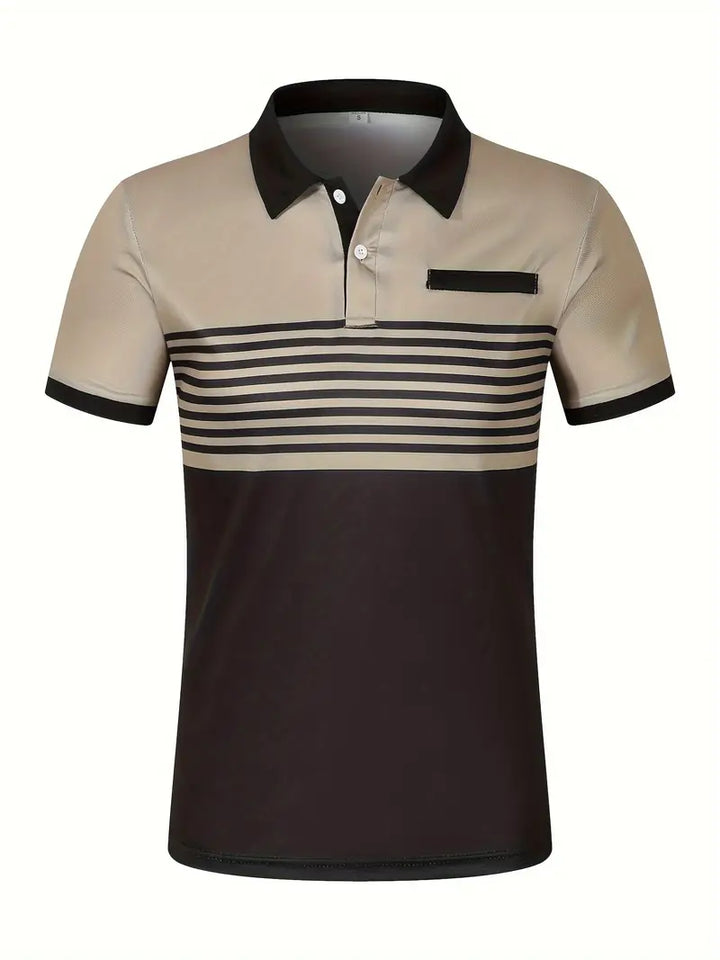 Koszulka polo dla mężczyzn - Slim Fit mit Streifenmuster - Kurzarm, casual i stilvoll