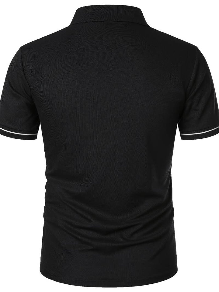Polos para Hombre - Ajuste Delgado - Manga Corta - Cuarto de Cierre - Detalle de Contraste Elegante