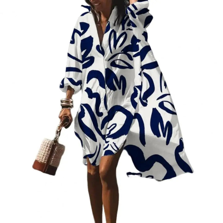 Sorelle - Elegancka letnia sukienka z nadrukiem boho zapewniająca stylowy wygląd